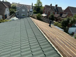 Parkhome Roof renovation in residential area.